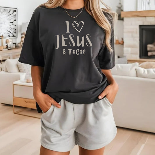 Comfort Colors Tacos and Jesus Graphic Tee
