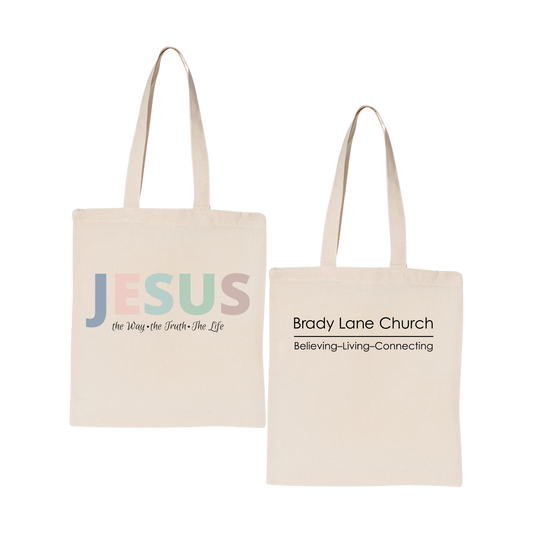 "Jesus: The Way, The Truth, The Life" Large Tote Bag – Brady Lane Church