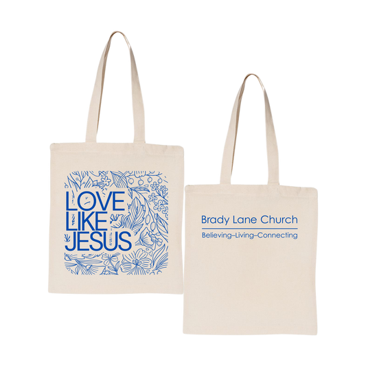 "Love Like Jesus" Large Tote Bag – Brady Lane Church