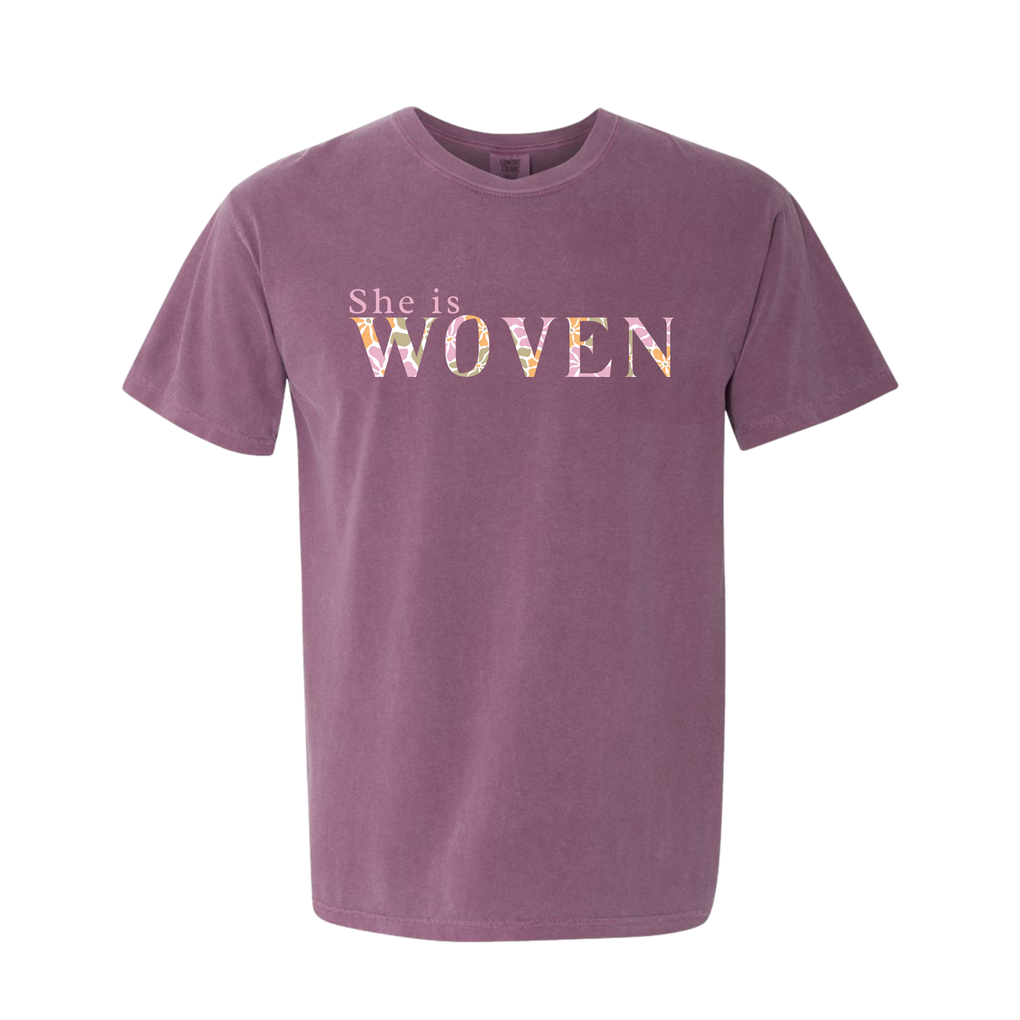 She is WOVEN Event Tee – Comfort Colors Graphic Tee