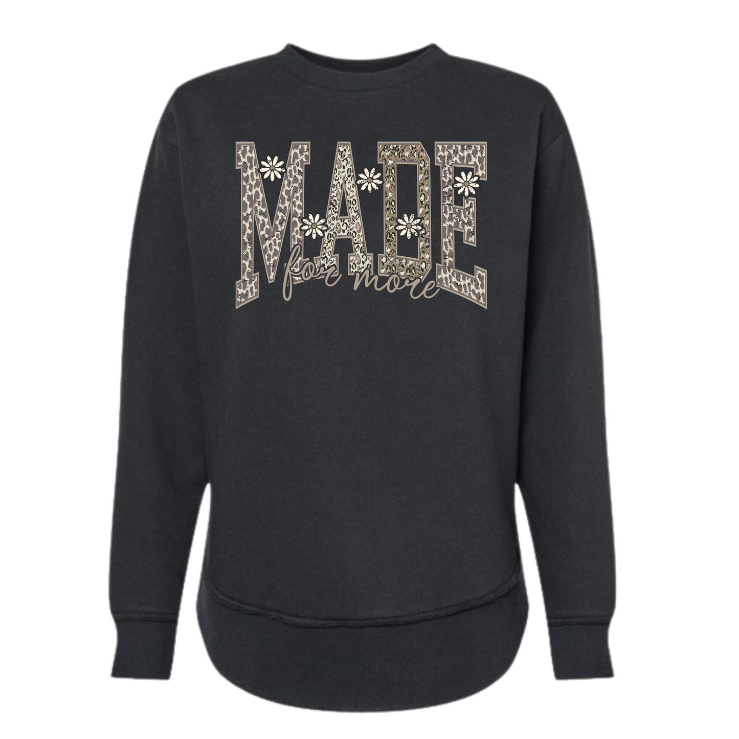 Made For More Washed Crewneck – Leopard Floral Faith Sweatshirt