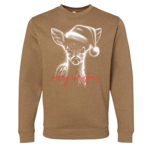 Vintage Fawn Christmas Crewneck
