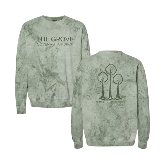 Rooted in Love – Comfort Colors Colorblast Crewneck | The Grove Covenant Church