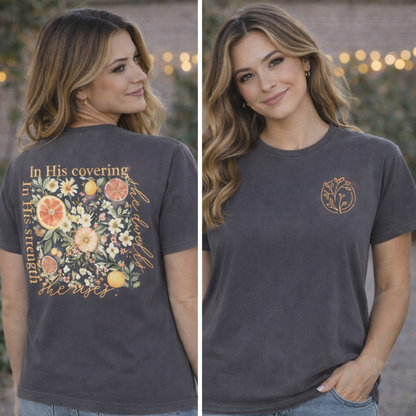 In His Covering Comfort Colors Graphic Tee