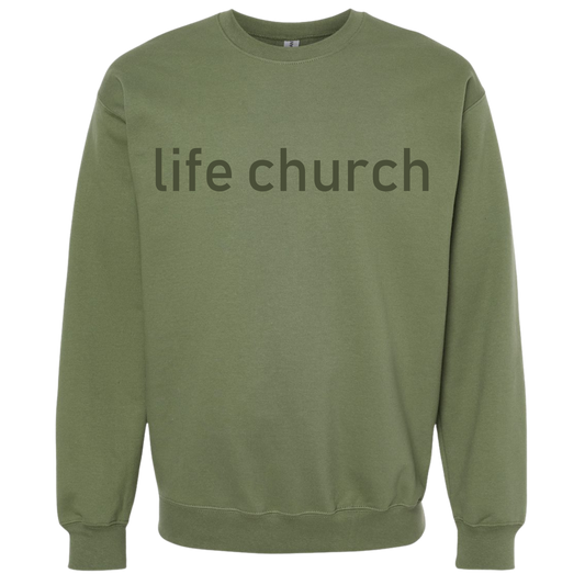 Life Church "Rooted Series" Military Green Crewneck