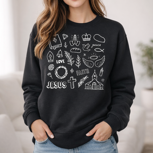 Faith in Every Detail Crewneck | Christian Sweatshirt | Jesus Graphic Pullover