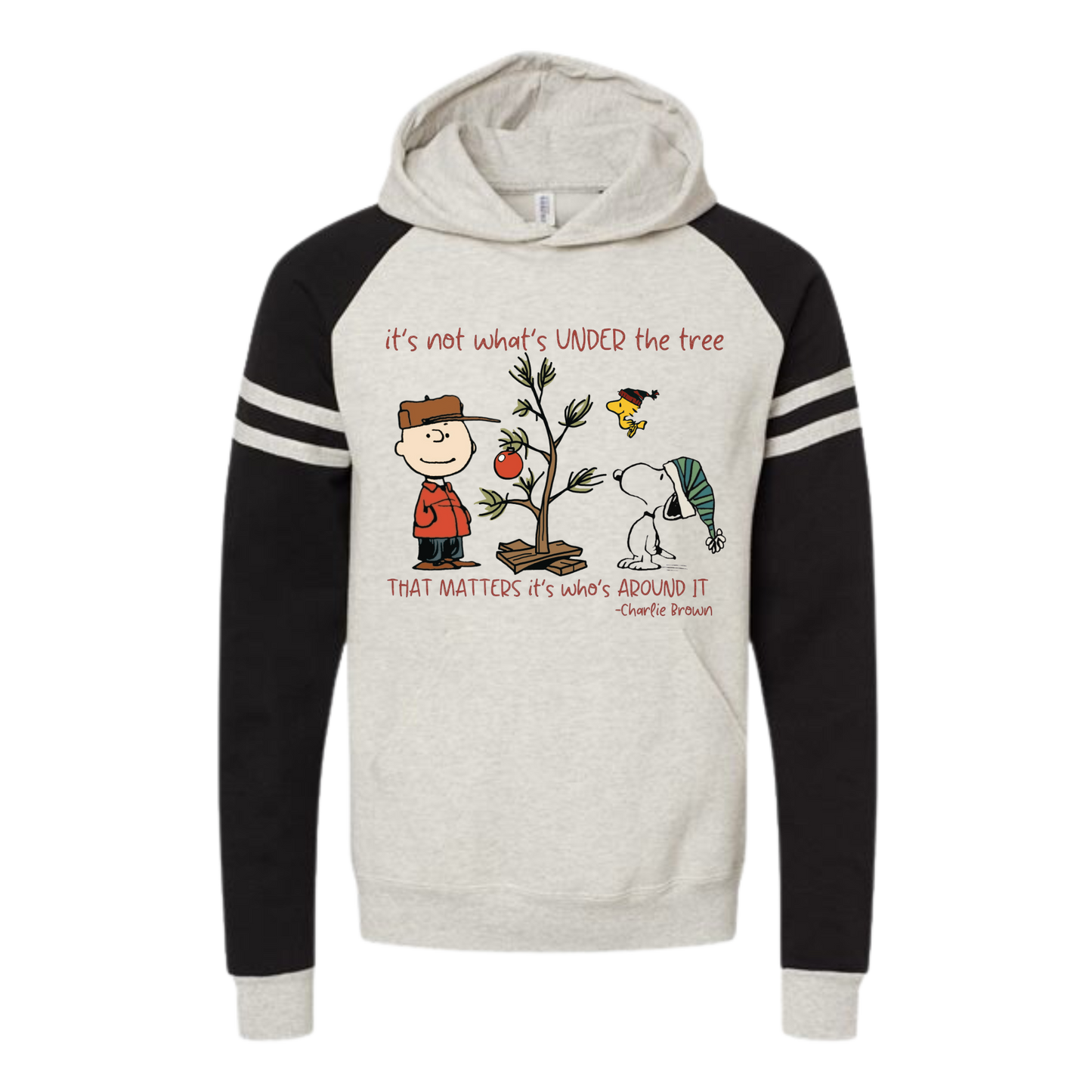 Charlie Brown Christmas Colorblocked Raglan Hooded Sweatshirt