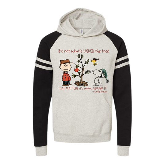 Charlie Brown Christmas Colorblocked Raglan Hooded Sweatshirt