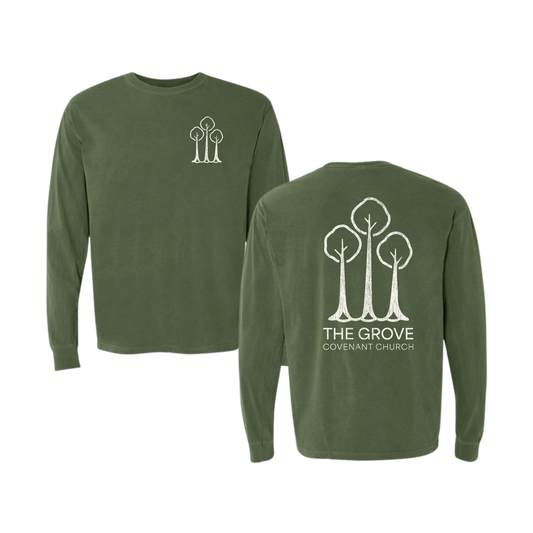 Comfort Colors® The Grove Covenant Church Long Sleeve T-Shirt | Vintage Tree Christian Tee (Copy)