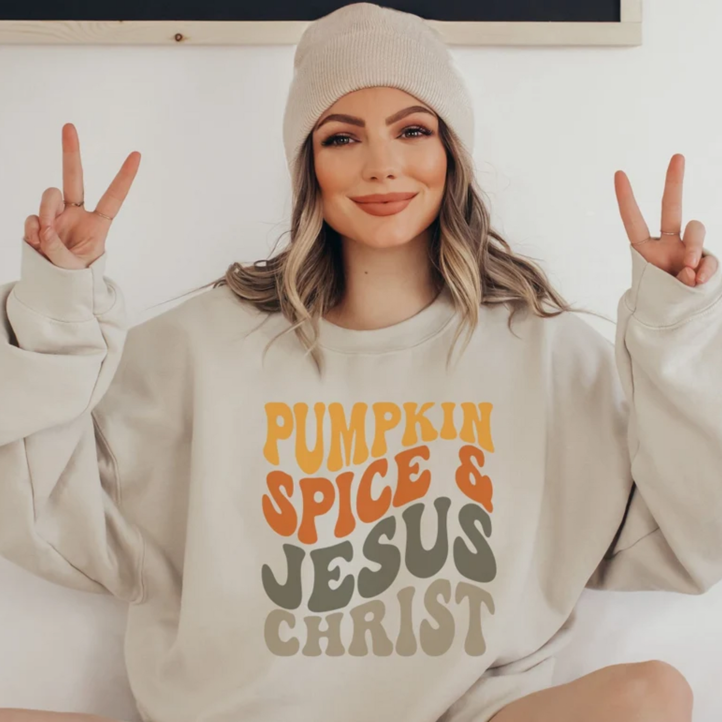 Pumpkin Spice Jesus Christ crewneck