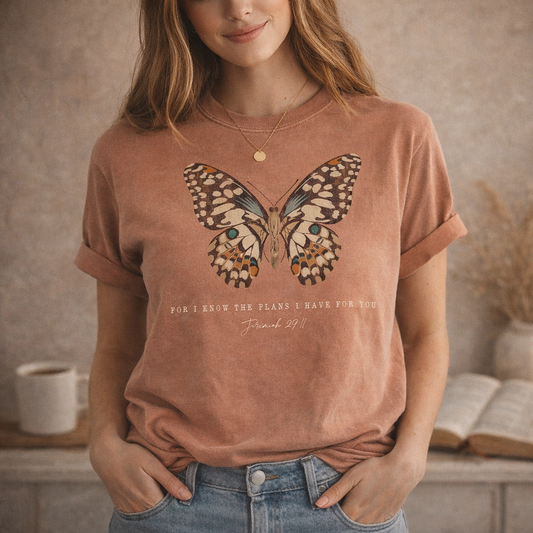 Jeremiah 29:11 " For I know the plans I have for you" Comfort Colors Burnt Orange