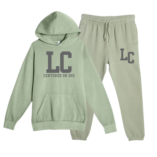 LC Centered on God Matching Fleece Hoodie and Joggers - Sage (sold separately)