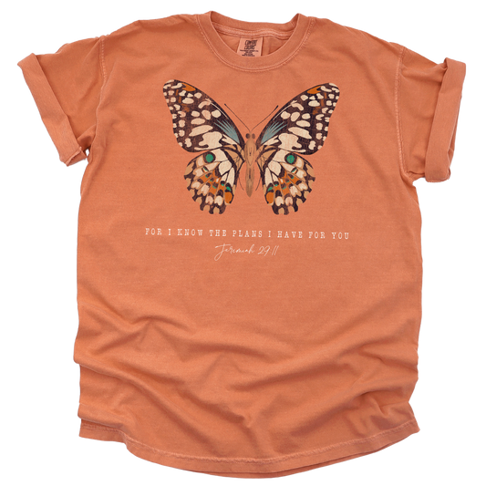 Jeremiah 29:11 " For I know the plans I have for you" Comfort Colors Burnt Orange