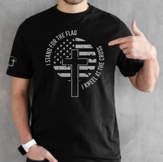 Stand for the flag, kneel for the cross T-shirt